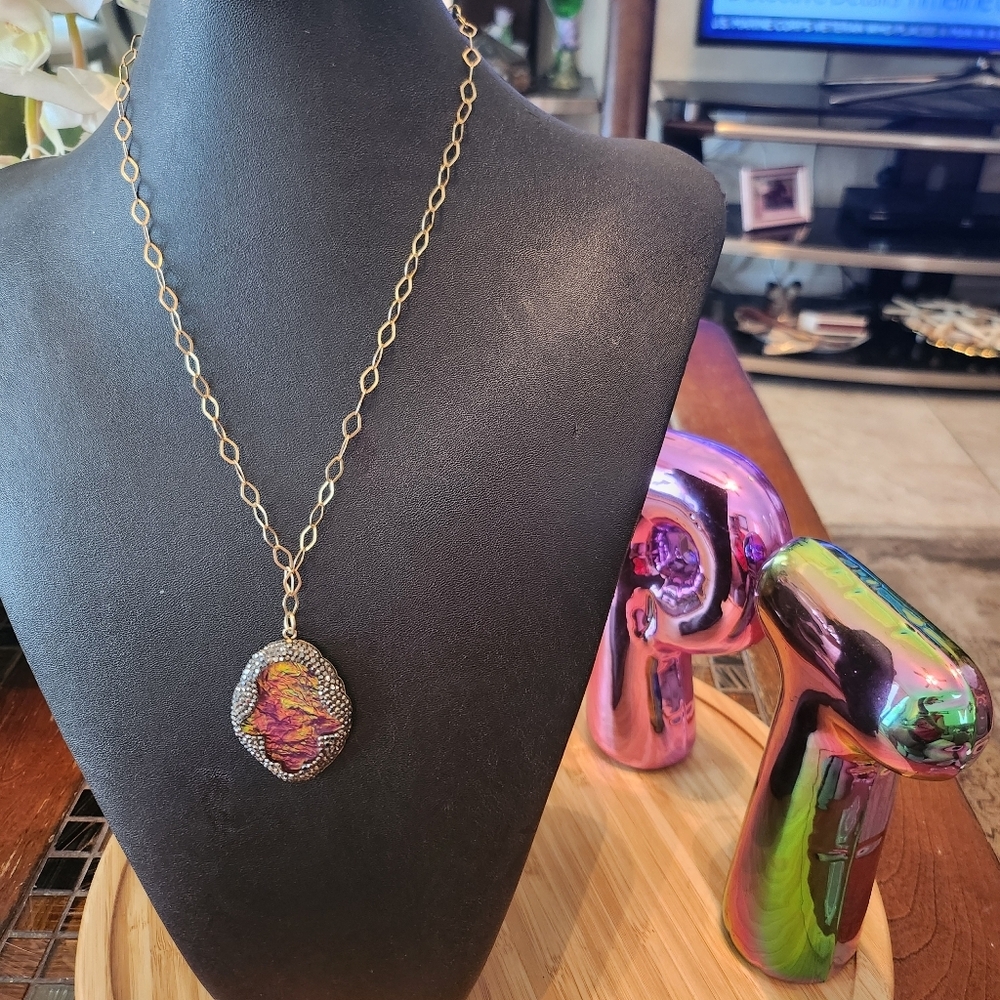 925 sterling silver gold plated with Hamsa pendant